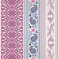 wedding card design, traditional paisley floral pattern , royal India	