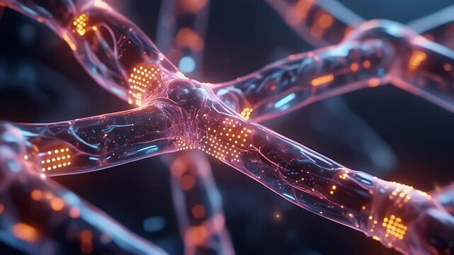 Abstract digital network with glowing nodes and futuristic design