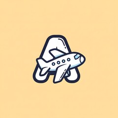 Playful Travel Logo Featuring Letter A and Airplane Icon.