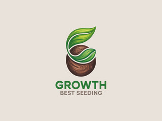 This logo design incorporates elements of nature like leaves and roots, symbolizing growth and sustainability, ideal for businesses focused on eco-friendly products and services.