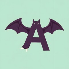 Letter A Bat Logo Design for Halloween or Horror Theme.