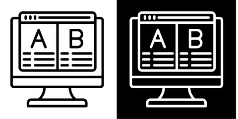 A/B Testing Icon Set White Style Collection
