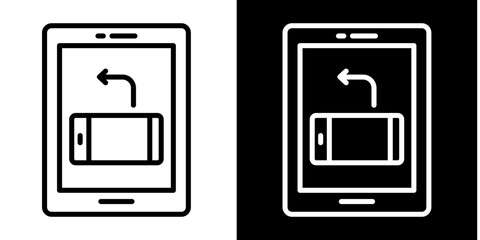 Rotate Device Icon Set White Style Collection