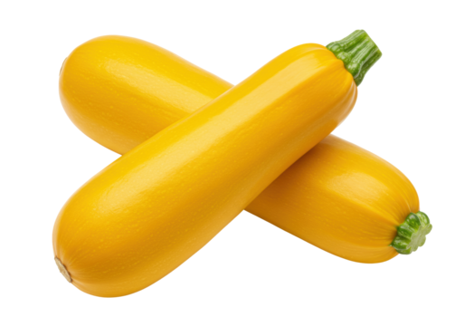 Isolated Fresh yellow zucchini or summer squash vegetables on a neutral backdrop, ready to use