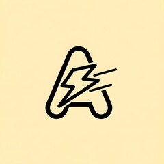 Modern Letter A Logo Design with Lightning Bolt Symbol.