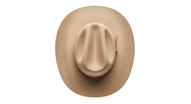 Cowboy Hat Top View on Transparent Background Headwear Western Style - Powered by Adobe