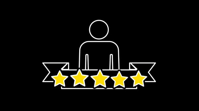 shows a person receiving five stars, symbolizing excellent performance, strong achievement, and recognition earned through dedication and consistent effort