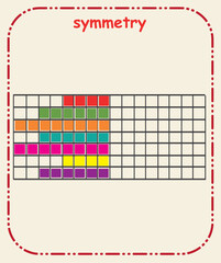 Symmetry Activity Worksheet for Kids &ndash; Mirror Drawing Educational Illustration