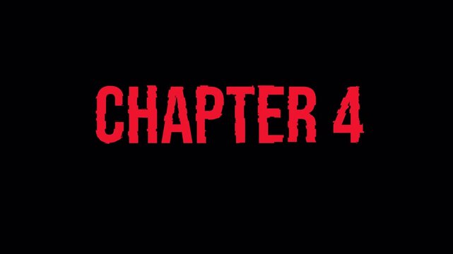 Chapter 4 Grunge Text Animation With Red Retro Typography &ndash; Glitch Title Design on Transparent Background With Alpha Channel