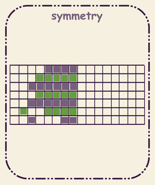 Symmetry Activity Worksheet for Kids &ndash; Mirror Drawing Educational Illustration