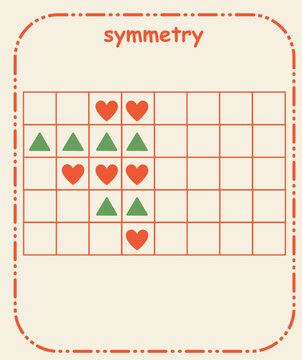 Symmetry Activity Worksheet for Kids &ndash; Mirror Drawing Educational Illustration