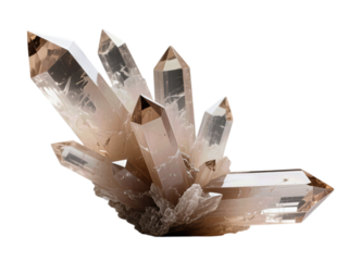 Glistening Quartz Crystal Cluster with Transparent Facets