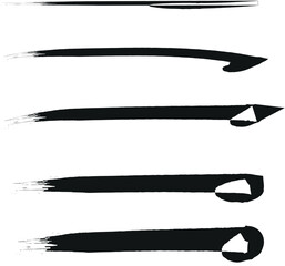 Brush strokes vector set. Paintbrush collection. Grunge design elements sets. Brush texture banners. Painted round, 