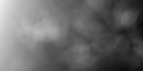 Dark Smoke Fog Overlay on Transparent Background.