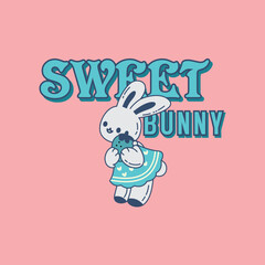 Sweet bunny, Bunnny - Girl T-shirt vector illustration graphic design
