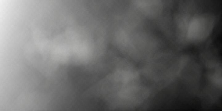 Dark Smoke Fog Overlay on Transparent Background.