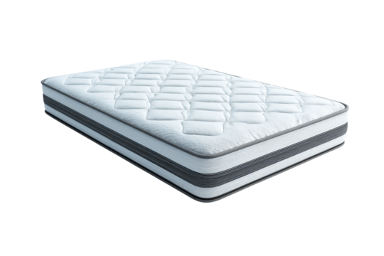 Premium smart mattress with sleep tracking isolated on transparent background