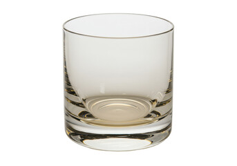Isolated clear glass empty round tumbler, glassware for water or cocktail serving