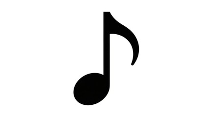 Isolated eighth note symbol on a white background, musical notation