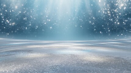 Abstract winter landscape with snow and sparkles