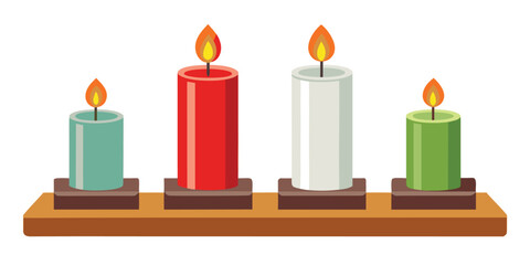 Candles flame light wax burning colorful decoration celebration holiday advent