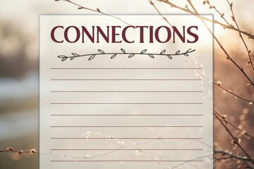 Connections title page with lines for writing