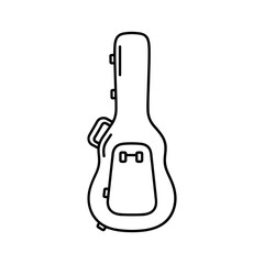 Guitar hard case for protection isolated on