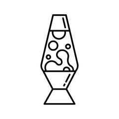 Lava lamp line art isolated on for decoration and design