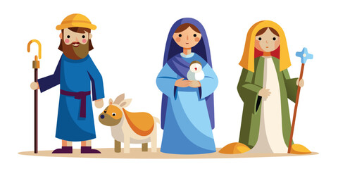 Nativity scene christmas joseph mary jesus shepherd holiday christian religion