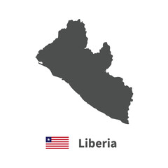 Liberia flag map illustration on white background