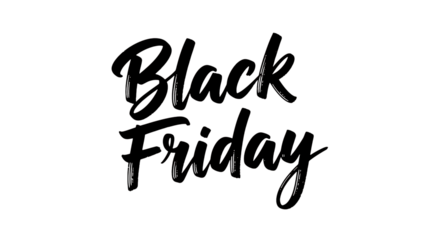 Inscription black friday on transparent background for seasonal sales promotion