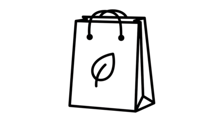 Shopping bag with leaf icon for green eco friendly product for environmental care