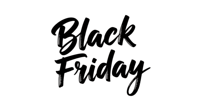 Inscription black friday on transparent background for seasonal sales promotion