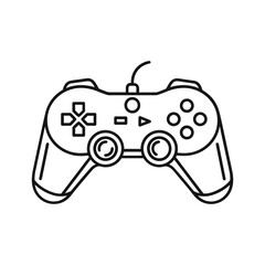 Game controller line art isolated on, video game icon