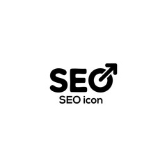 Black SEO growth icon vector for search engine optimization marketing analytics website ranking and digital business strategy design concepts

