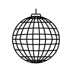 Illustration of a disco ball isolated on in black and white