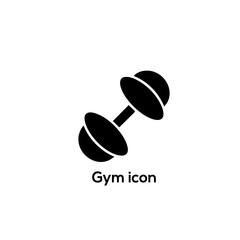 Minimalist black dumbbell icon vector illustration for fitness gym training bodybuilding sport logo design and workout app interface concepts

