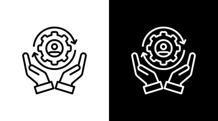 Total Quality Management White Icon Set Design