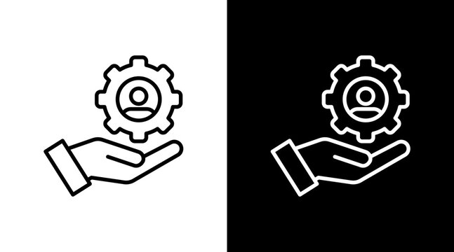 Resource Management White Icon Set Design