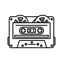 Cassette tape icon isolated on, a simple vector illustration