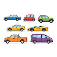 Flat design vector car collection