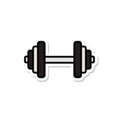 Flat design dumbbell sticker