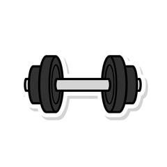 Dumbbell barbell flat design vector icon