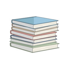 Stack of books flat design vector illustration