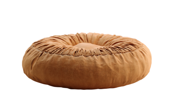 Thick supportive meditation cushion isolated on transparent background