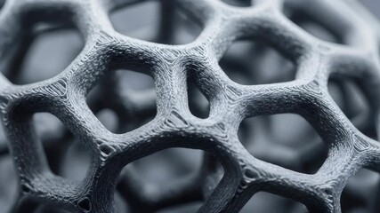 Bioprinted lattice structure with detailed texture. Abstract biology and engineering concept for medical research and cellular scaffolding. - Powered by Adobe