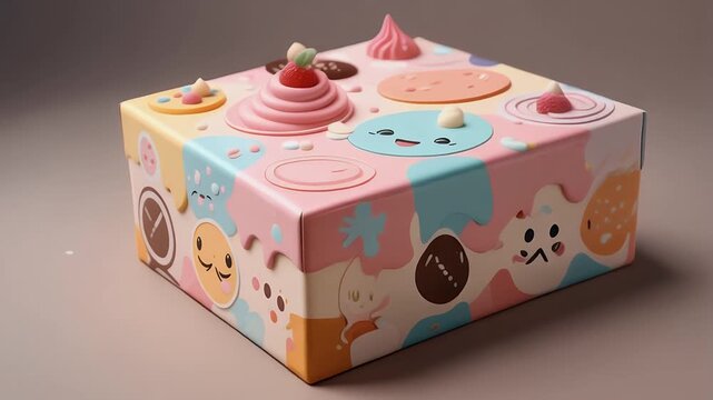 Kawaii Cheesecake Slice Box Mockup &ndash; Cute Sticker Style
