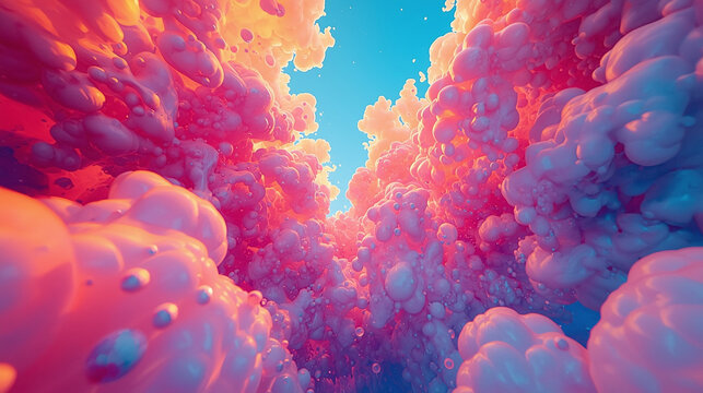 Quiero un fondo para una tarjeta tipo cr&eacute;dito con estilo psicod&eacute;lico. Que tenga colores vibrantes y formas fluidas que se mezclan entre s&iacute;. Debe verse moderno y llamativo pero limpio, sin textos, sin 