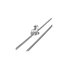 Retro roller skate illustration for skating rink or roller derby design and fun outdoor activities design element