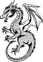 isolated dragon illustration good to use for t-shirt design